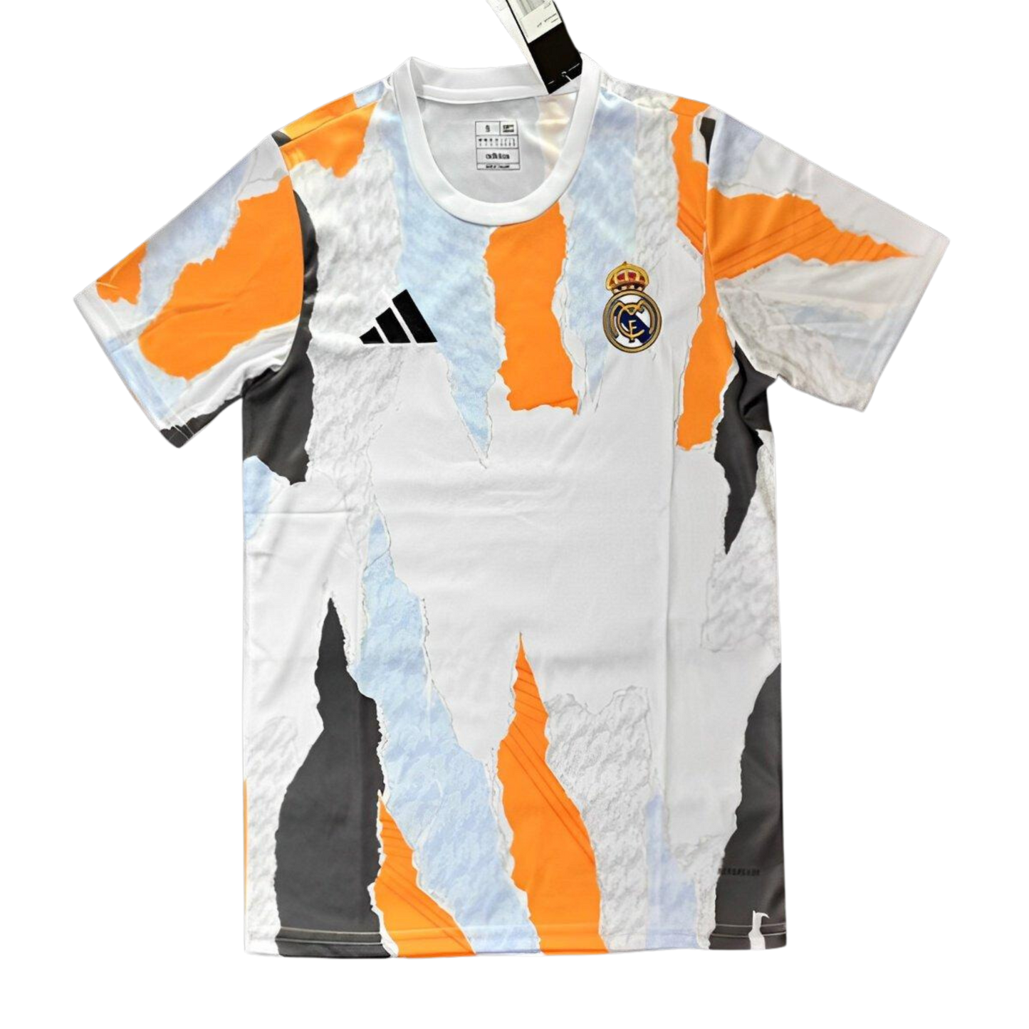 Real Madrid Adidas White Crew Orange Pre-Match dres - 2024/25