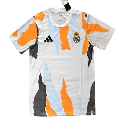 Real Madrid Adidas White Crew Orange Pre-Match dres - 2024/25