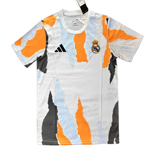 Real Madrid Adidas White Crew Orange Pre-Match dres - 2024/25